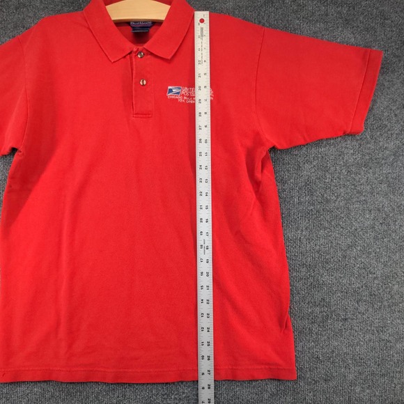 Fruit of the Loom Mens USPS Postal Service Polo Shirt Red Size L Vintage Y2K - Picture 4 of 12